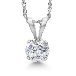 White Lab Grown Diamond - April_Pendant in 14K White Gold