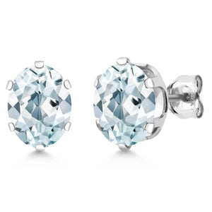 Aquamarine - March_Earrings in 925 Sterling Silver