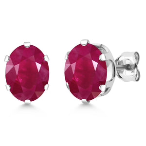 Ruby - July_Earrings in 925 Sterling Silver