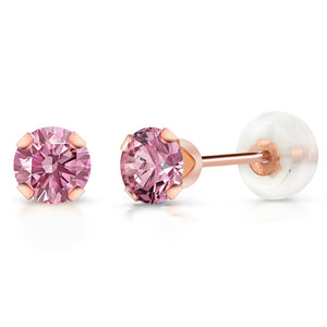 White Lab Grown Diamond_Earrings in 10K Rose Gold