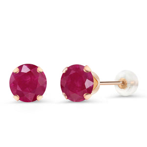 Ruby - July_Earrings in 10K Rose Gold