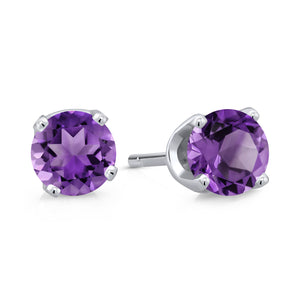 Amethyst - February_Earrings in 14K White Gold