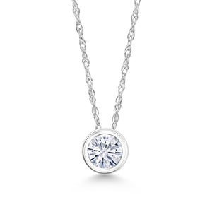 White Moissanite - April_Pendant in 14K White Gold