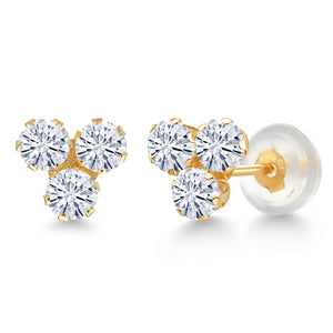 Colorless (DEF)_Earrings in 14K Yellow Gold