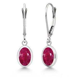 Ruby - July_Earrings in 925 Sterling Silver
