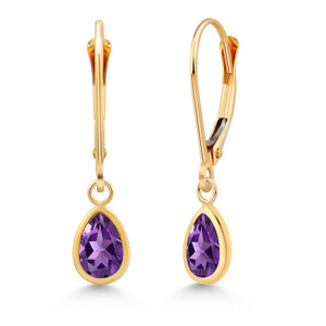 Amethyst - February_Earrings in 14K Yellow Gold