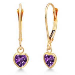 Amethyst - February_Earrings in 14K Yellow Gold