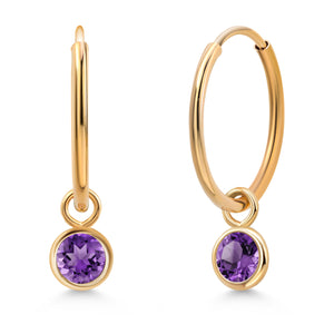 Amethyst - February_Earrings in 14K Yellow Gold