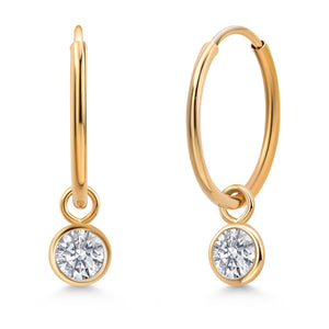 White Lab Grown Diamond_Earrings in 14K Yellow Gold