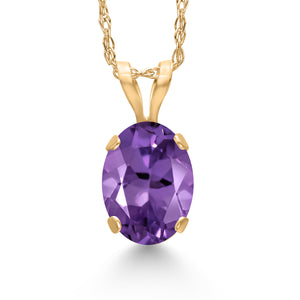 Amethyst - February_Pendant in 14K Yellow Gold