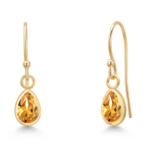 Citrine - November_Earrings in 14K Yellow Gold