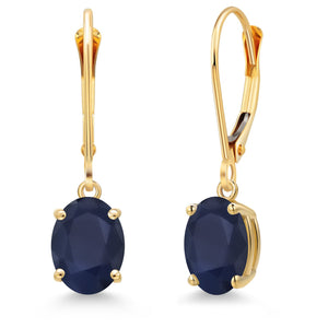 Blue Sapphire - September_Earrings in 14K Yellow Gold