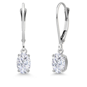 White Moissanite - April_Earrings in 14K White Gold
