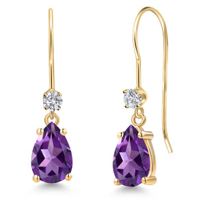 Amethyst - February_Earrings in 14K Yellow Gold