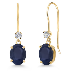 Blue Sapphire - September_Earrings in 14K Yellow Gold