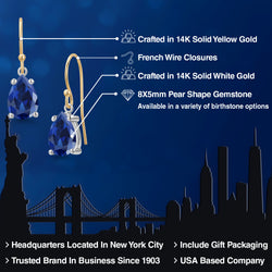 Earrings in 14K Two Tone Gold
