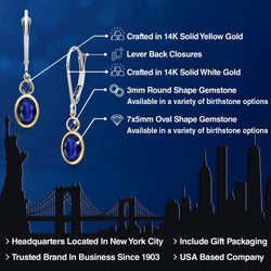 Earrings in 14K Two Tone Gold