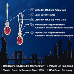 Earrings in 14K Two Tone Gold