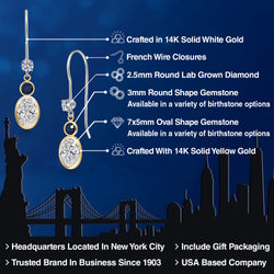 Earrings in 14K Two Tone Gold
