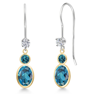 Earrings in 14K Two Tone Gold