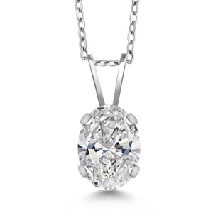 White Lab Grown Diamond - April_Necklace in 14K White Gold