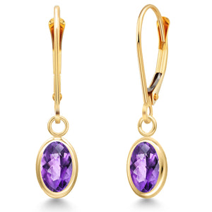Purple_Earrings in 14K Yellow Gold