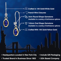 Earrings in 14K Two Tone Gold