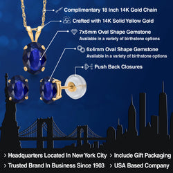 Pendant Earrings Set in 14K Yellow Gold