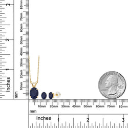 Pendant Earrings Set in 14K Yellow Gold