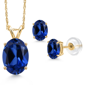 Pendant Earrings Set in 14K Yellow Gold