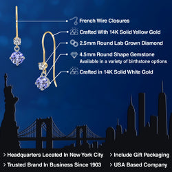 Earrings in 14K Two Tone Gold