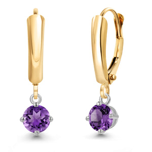 Amethyst_Earrings in 14K Two Tone Gold