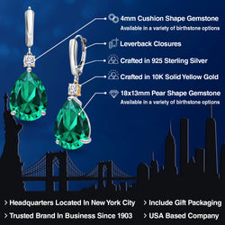Earrings in 925 Sterling Silver and 10K Yellow Gold