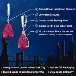 Earrings in 925 Sterling Silver and 10K Yellow Gold