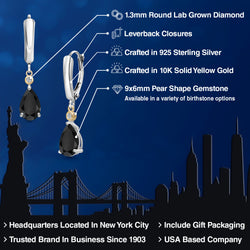 Earrings in 925 Sterling Silver and 10K Yellow Gold