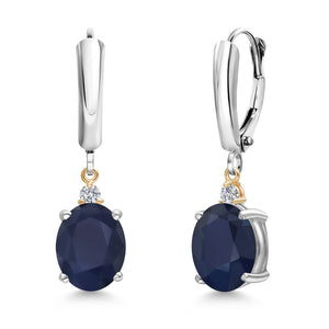 Earrings in 925 Sterling Silver and 10K Yellow Gold