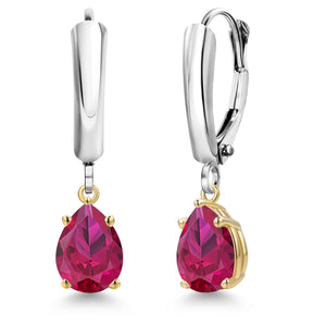 Earrings in 925 Sterling Silver and 10K Yellow Gold