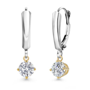 Earrings in 925 Sterling Silver and 10K Yellow Gold