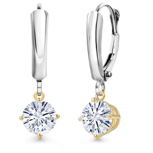 Earrings in 925 Sterling Silver and 10K Yellow Gold