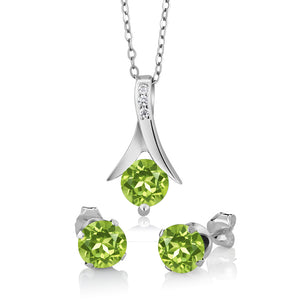 Pendant Earrings Set in 925 Sterling Silver