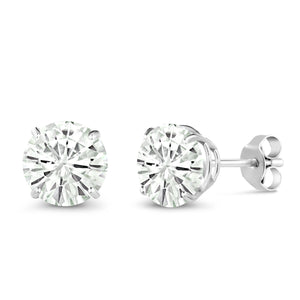 Moissanite_Earrings in 14K White Gold
