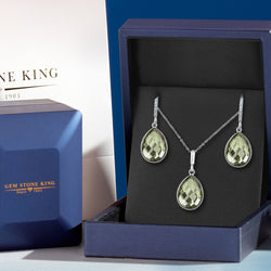 Pendant Earrings Set in 925 Sterling Silver