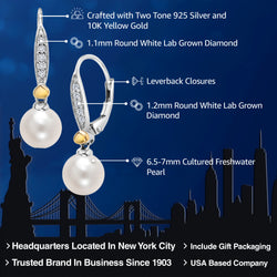 Earrings in 925 Sterling Silver and 10K Yellow Gold