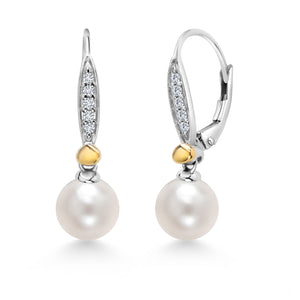Earrings in 925 Sterling Silver and 10K Yellow Gold