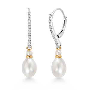 Earrings in 925 Sterling Silver and 10K Yellow Gold