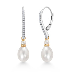Earrings in 925 Sterling Silver and 10K Yellow Gold