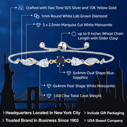 Bracelet in 925 Sterling Silver and 10K Yellow Gold