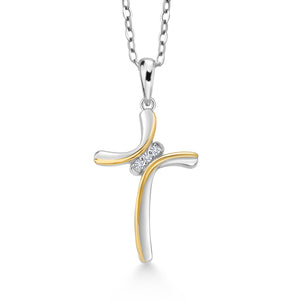 Pendant in 925 Sterling Silver and 10K Yellow Gold