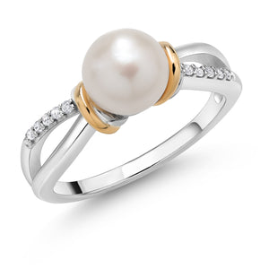 Ring in 925 Sterling Silver and 10K Yellow Gold