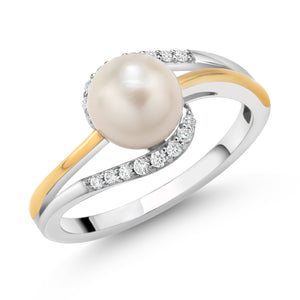Ring in 925 Sterling Silver and 10K Yellow Gold